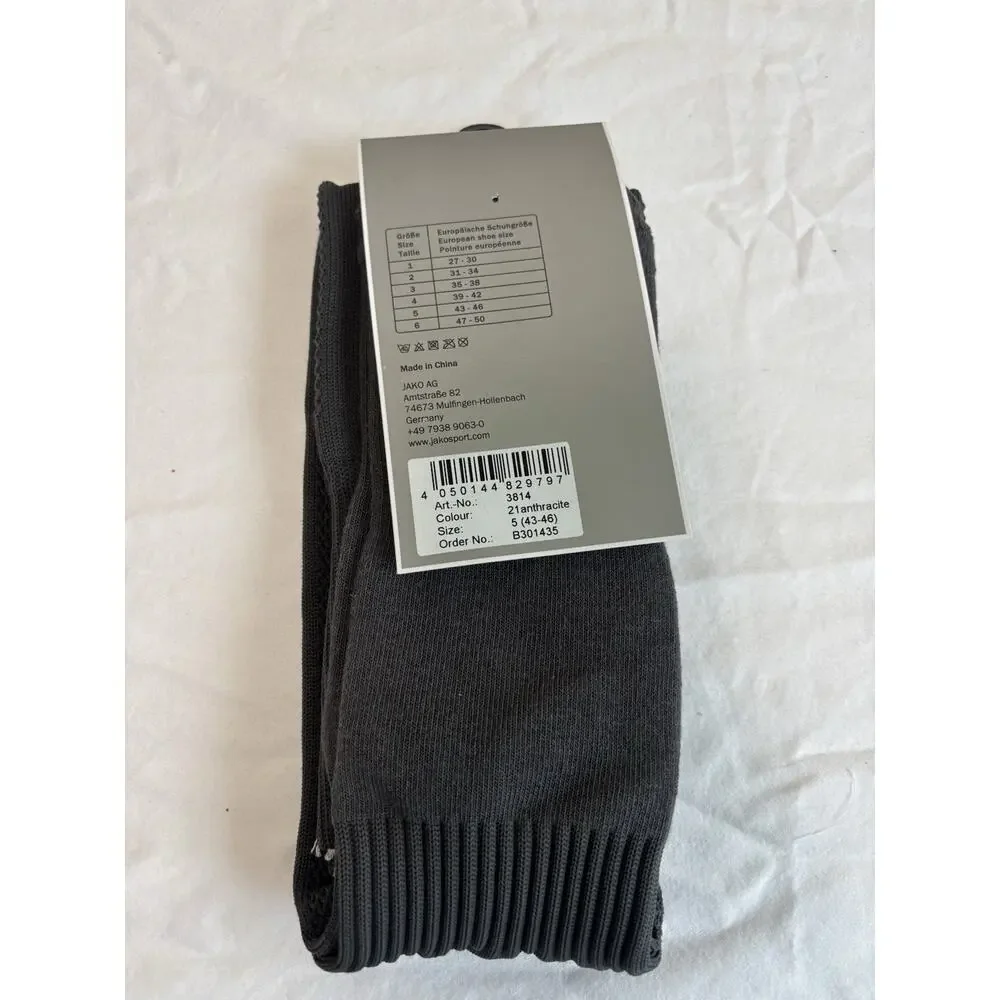 NWT Jako Unisex Socks Gray Training Athletic Soccer Blokecore mens size 10-12